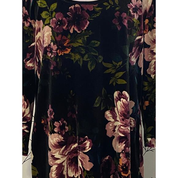 RONNI NICOLE Black Velvet Big Floral Mauve Purple SIZE 12 Dress Whimsygoth Fairy - Picture 3 of 6